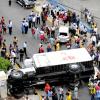 Ricardo Makyn/Staff Photographer.
Aerial View of the accident with a CB Chicken Truck and a Motorcar at the intersection of North and East Street on Monday 19.4.2010.