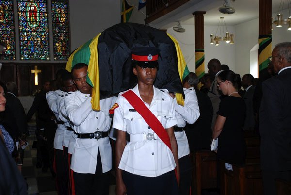 Colin Hamilton/Freelance Photographer
The Official funeral service,Remembrance and Thanksgiving of the late Arthur Williams Snr. OD, JP. at the UWI Chapel, Mona on Friday July 6, 2012.