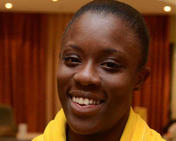 Jamaica's 100 Hurdles National Champion Danielle Williams at the Radisson Hotel in Moscow Russia 