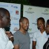 Winston Sill/Freelance Photographer
Dinner for Athletes who participated in the Jamaica International Invitational (JII) track and field meet, held at the Jamaica Pegasus Hotel, New Kingston on Friday night May 2, 2014. Here are Rainford Wint (left); Felix Sanchez (second left); Terri-Karelle Reid (second right); and Terry Wilson (right).