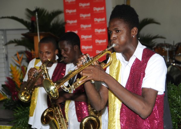 Gladstone Taylor/Photographer

Members of the Seaview All Stars Band in performance at the National Best Community Competition awards ceremony held at Stella Maris Pastoral Centre yesterday. August 23