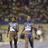 Gladstone Taylor/Photographer

Kellyann Baptiste (center) of Trinidad and Tobago wins the Women's 100m sprint in 11.13 seconds at the JN Racers Grand Prix at the National Stadium on Saturday June 10, 2017. She USA's Jenna Prandini (not in photo) was second in 11.16 seconds and Jamaica's Natasha Morrison third in 11.26 seconds. Also in this photo are USA's English Gardner (left) who finished fifth and Candice Hill, in eighth. *** Local Caption *** Gladstone Taylor/Photographer

Kellyann Baptiste (center) of Trinidad and Tobago wins the Women's 100m sprint in 11.13 seconds at the JN Racers Grand Prix at the National Stadium on Saturday night. She USA's Jenna Prandini (not in photo) was second in 11.16 seconds and Jamaica's Natasha Morrison third in 11.26 seconds. Also in this photo are USA's English Gardner (left) who finished fifth and Candice Hill, in eighth.