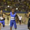Gladstone Taylor/Photographer

Jamaica's Yohan Blake wins the men's 100m sprint in 9.97 seconds ahead of South African Akani Simbine, second in 10.00 seconds, and Trinidad and Tobago's Keston Bledman, third in 10.22 seconds at the JN Racers Grand Prix at the National Stadium on Saturday June 10, 2017. *** Local Caption *** Gladstone Taylor/Photographer

Jamaica's Yohan Blake (right) wins the men's 100m sprint in 9.97 seconds ahead of South African Akani Simbine (center), second in 10.00 seconds, and Trinidad and Tobago's Keston Bledman, third in 10.22 seconds at the JN Racers Grand Prix at the National Stadium on Saturday night.