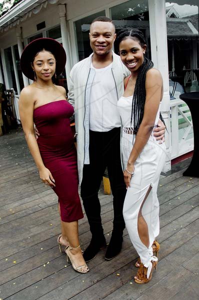 Shorn Hector/Photographer  Boozy Brunch at Reggae Mill, Devon HouseFrom left: Robyn Leveridge, Keniel Bennette and Shari-Anne Watson prove that three can fashionable company too