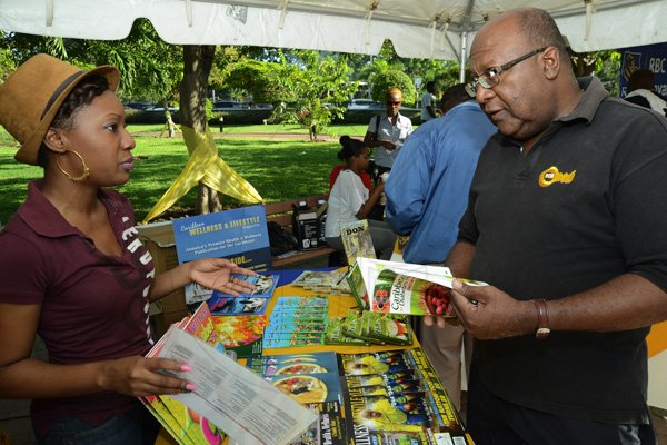 Rudolph Brown/Photographer
RBC Royal Bank Caribbean Children's Cancer Fund, " A Mile for a Child" join with family and friends participate in a charity walk and a fun class of Zumba and aerobics session at the Emancipation Park in New Kingston on Saturday, September 8-2012