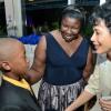 Rudolph Brown/Photographer
Patricia Kong Ting, Board Director of Caribbean Airline greets 7th Heaven Frequent Flyer Cecile Bryan and Nephew Jalon Duncan  at the Caribbean Airlines awards and Corporate Event at the Jamaica Pegasus Hotel on Friday, November 15, 2013