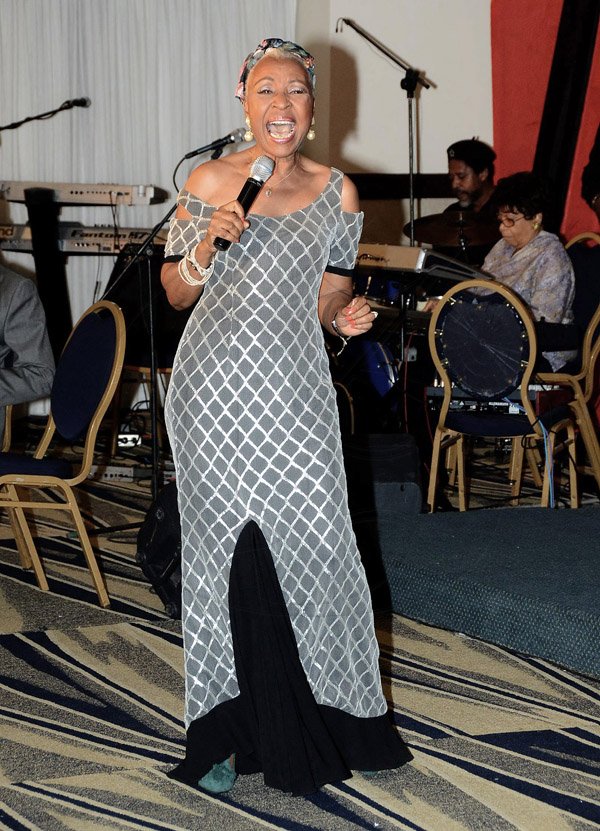Winston Sill/Freelance Photographer
Myrna Hague was able to pull in her audience with some sweet jazz music. 
The 12th Annual Caribbean Hall of Fame Awards for Excellence 2014 function, held at the Jamaica Pegasus Hotel, New Kingston on Saturday night October 25, 2014.