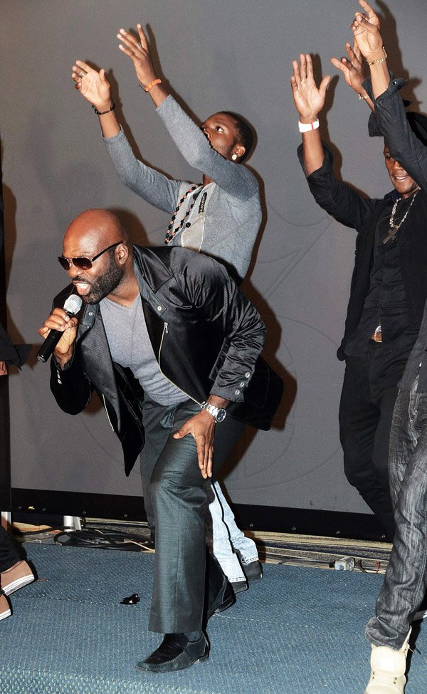 Winston Sill/Freelance Photographer
Richie Stephens was just as energetic as his group of dancers. 
The 12th Annual Caribbean Hall of Fame Awards for Excellence 2014 function, held at the Jamaica Pegasus Hotel, New Kingston on Saturday night October 25, 2014.