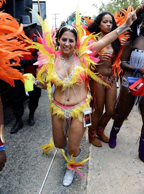 Winston Sill/Freelance Photographer
Bacchanal Jamaica Road Parade, from Mas Camp, Stadium North to Half Way Tree and back, held on Sunday April 27, 2014. Here is Tina Matalon.