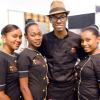 Rudolph Brown/Photographer
Chef Brian Lumley pose with from left Tamara Douglas, Rosemarie Drickett, Amanda Foote and Alecia Brown at the Best Dressed Chicken Caters to you Celebrity Style cook off at the Montego Bay Convention Centre on Sunday, October 13, 2013