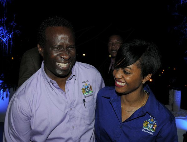 Winston Sill / Freelance Photographer
Function to mark the Official Launch of CEMEX Jamaica Limited new Corporate Office, held at the Courtleigh Corporate Centre, St. Lucia Avenue, New Kingston on Wednesday night February 20, 2013. Here are Patrick Roberts (left); and Kari Douglas (right).