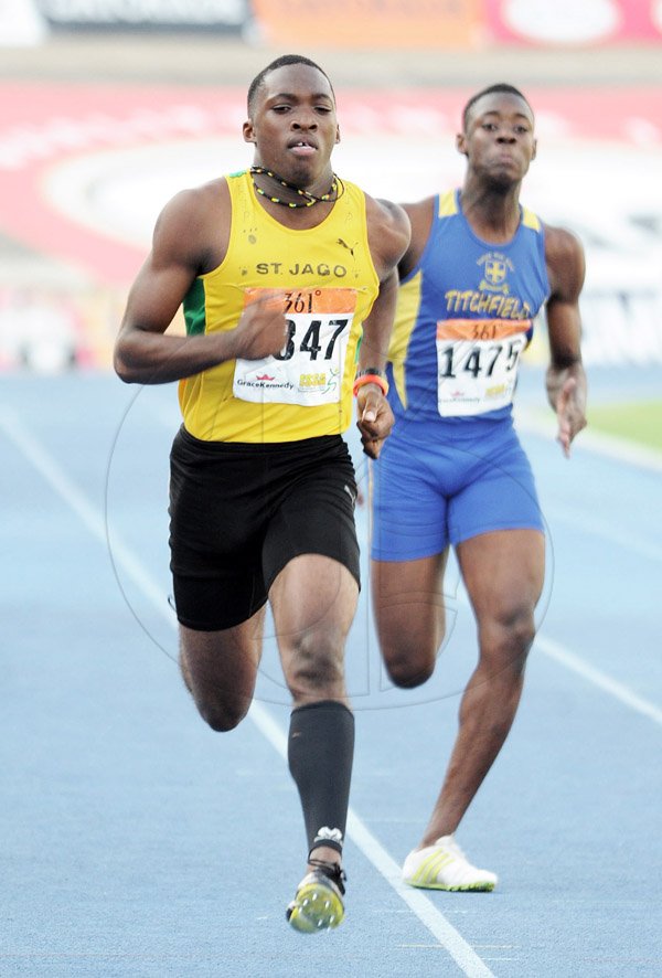 Ian Allen/Staff Photographer
Favourites for the class 1 Boys 100 and 200m at Champs 2014.