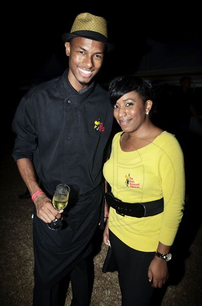 Rudolph Brown/Photographer
Chef Brian Lumley pose with Racquel Rowe, Reggae Jammin Brand Officer at the Chefs on Show event at 15 Paddington Terrace in Kingston on Wednesday, June 13-2012