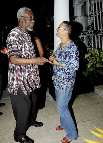 Winston Sill / Freelance Photographer
P.J. Patterson dances with Fae Ellington.

Debbi Hamilton-Crooks celebrates her birthday with Family and Friends at a party, held at Argyle Road, St. Andrew on Friday night September 9, 2011.