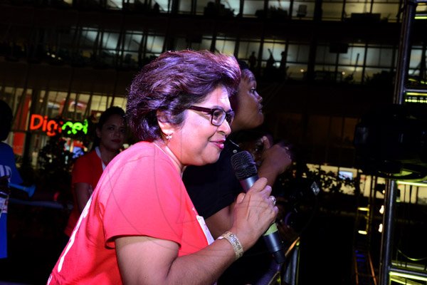 Winston Sill/Freelance Photographer
Digicel Foundation 5K Run/Walk for Special Needs, held on the Waterfront, Downtown Kingston on Saturday night  October 11, 2014. Here is Jean Lowrie-Chin, new Chairman, Digicel Foundation.