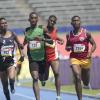 Shorn Hector/Photographer Tyrese Reid of Spot Vaey High second right) powers through to take first placce in heat two of the boys class one 500 meters ahead of KC's Tarees Rhoden and Calabar's Kimar Farquason on day two of the ISSA/GraceKennedy Boys and Girls’ Athletics Championships held at the The National Stadium in Kingston on Wednesday March 27, 2019