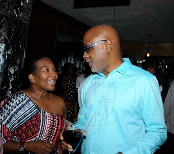 Winston Sill/Freelance Photographer
Offical opening of Everblazing Boutique, Bar and Lounge, held at Villa Ronai, Old Stony Hill Road on Tuesday night September 10, 2013. Here are Marilyn Bennett (left); and Kingsley Cooper (right).