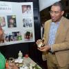 Rudolph Brown/ PhotographerChristal-Ann Thompson, (left) Founder and CEO of Honey Vera, give the Prime Minister Andrew Holness, (centre) one of her Hemp product while Doreen Frankson, (right), former President of the Jamaica Manufacturers Association (JMA) and Richard Pandolie, Deputy President of JMA during a tour of the JEA JMA Expo Jamaica at the National Indoor Sports Centre and the National Arena on Sunday April 22, 2018