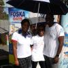 Lionel Rookwood/Photographer

The Gleaner's Rainford Wint with Dionne DaCosta-Sicard (centre), winner of the women's jump squats challenge, and Sherida Cohen, brand manager of Foska and Blue Diamond at The Gleaner's Fit 4 Life and St Matthew's Walkers event on Saturday, October 7, 2017 at the Jacks Hill Community Centre in St Andrew.