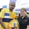 Gladstone Taylor / Photographer

Winner of the baby diaper changing contenst, Francois Hussey, is presented with a gift basket from Kathryn Silvera (advertising & marketing / Chas & Ramson) as seen at the Gleaner company food moth promotion held at shoppers fair super market on brunswick avenue, spanish town on saturday