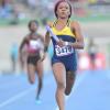 Ricardo Makyn/Staff Photographer 
Utech's Chanice Bonner anchoring her team to victory in the  Institutin women's  4x100 at the 2015 Gibson/McCook relays held at the National Stadium on Saturday 28.2.2015