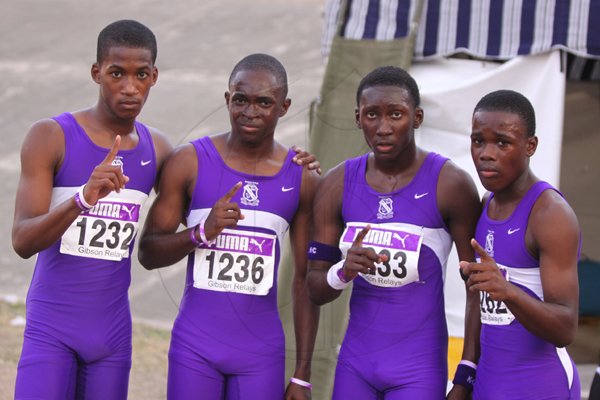 Anthony Minott/Freelance Photographer 
From left: during the 34th staging of the Gibson Relays at the National Stadium on Saturday, February 27, 2010.
