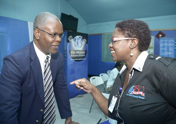 Gladstone Taylor / Photographer

Terri Wilson (Assistant Manager, Business Development and Marketing, The Gleaner Company) speaks with Dr Cecil White (CEO, UHWI)

The Gleaner Company Limited launch of " The Gleaner 180 5k run" held at the Gleaner Sports Club  yesterday morning.