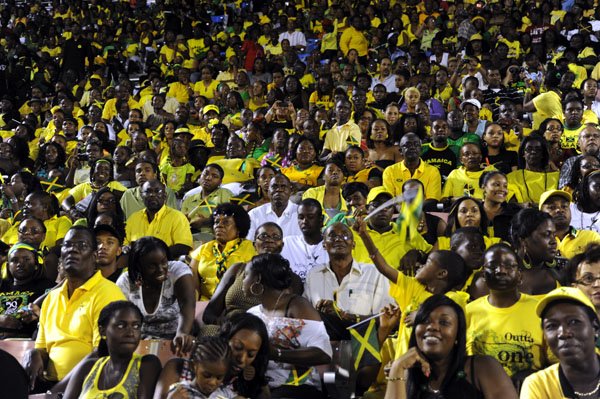 Norman Grindley/Chief Photographer
A section of the crowd at the Independence Grand gala National Stadium August 6,2012.
