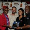 Winston Sill / Freelance Photographer
Appleton Estate All-Jamaica Grill Off 2012 Prizegiving Ceremony, held at Fiction Night Club, Market Place on Thursday night March 7, 2013. Here are Simone Riley (left), of Wealth Grillers; Craig Powell (second left) Promoter, All-Jamaica Grill Off; Kerry Bell (second right); and Garth Walker (right), opf Wealth Grillers.