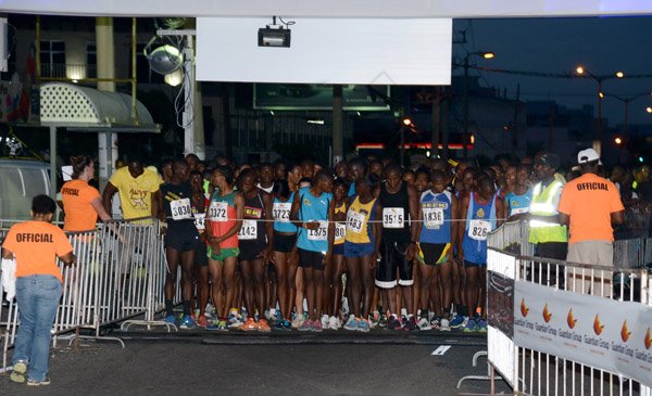 Winston Sill/Freelance Photographer
Guardian Group,  Keep It Alive 5K Night Run, held in New Kingston on Saturday night June 21, 2014. Here the runners line-up.