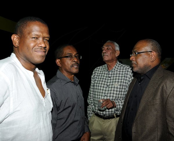 Winston Sill / Freelance Photographer
Justice Hillary Phillips celebrates her Birthday with Family and Friends with a party, held at Puls8, Trafalgar Road on Sundaynight March 3, 2013. Here are Gordon Brown (left); Justice Seymour Panton (second left); Retired Justice Howard Cooke (second right); and Walter Scott (right).