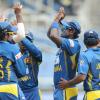 Ricardo Makyn/Staff Photographer
Sri Lanka's players celebrate a Wicket against India at Sabina Park on Tuesday 2.7.2013
