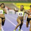 Ricardo Makyn/Staff Photographer
Veronica Campbell-Brown lunges to the line ahead of Aleen Bailey (left) and Sherone Simpson (right), as she wins the women's 100 metres final at the Jamaica Athletics Administrative Association/Supreme Ventures Limited National Senior Championships, at the National Stadium on Friday night. Campbell-Brown won in 10.84 seconds. Kerron Stewart (undeen), placed second in 10.97, while Jura Levy, 11.10, took third.





Day 2 National trials at the National Stadium.