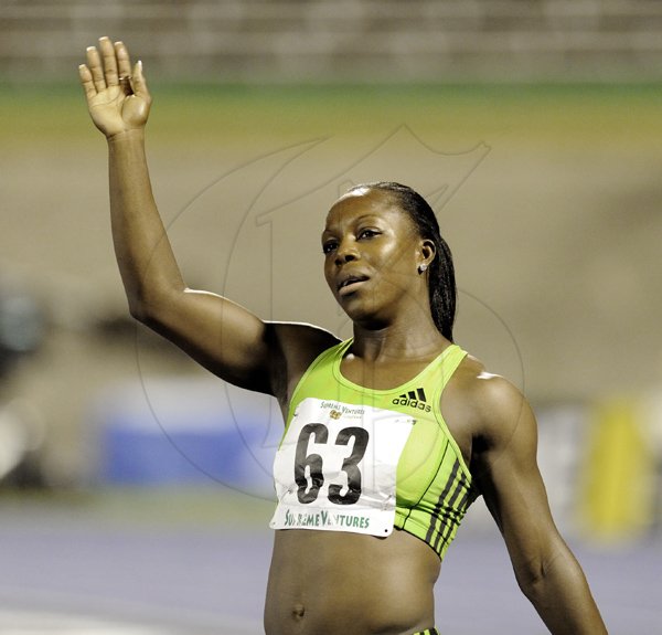 Ricardo Makyn/Staff Photographer
Veronica Campbell-Brown winning the Womens 100 Meters   on Day two of the National Trials at the National Stadium on Friday 24.6.2011