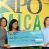 The National Commercial Bank presents sponsorship cheque for the staging of Expo Jamaica 2010.