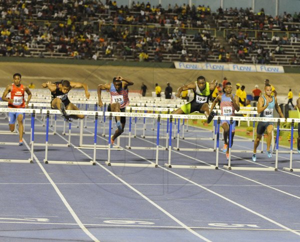 Gladstone Taylor / Photographer

Hansel Parchment clears his final hurdle before finishing first in the 110m hurdles at the jamaica invitationals