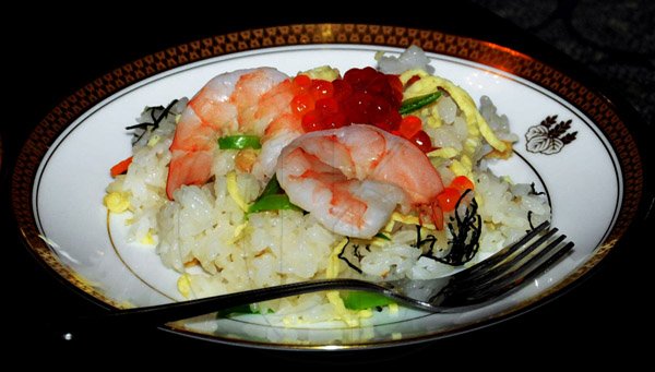Winston Sill/Freelance Photographer

Chirashizushi, a sugar-flavored sushi rice vinegar with raw fish on top and a variety of other ingredients