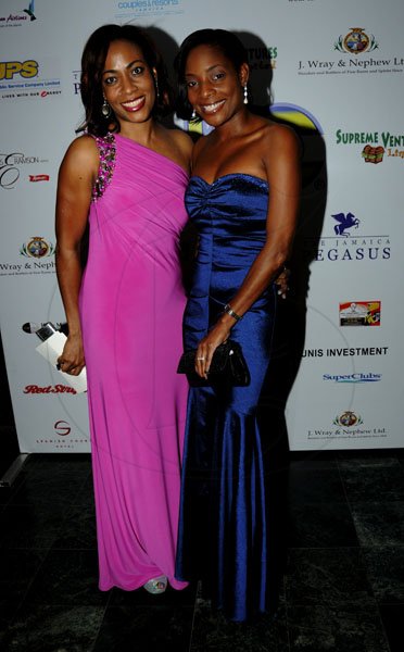 Winston Sill / Freelance Photographer
The Jamaica Chamber of Commerce (JCC) Civic Affairs Committee annual Grand Charity Ball, held at the Jamaica Pegasus Hotel, New Kingston on Saturday night November 3, 2012. Here are Novlet Green (left); and Nadia Edwards (right).