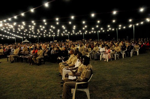 Winston Sill / Freelance Photographer
The Jamaica Defence Force (JDF) annual Open Air Carol Service 2011, held at Up park Camp on Tuesday night December 13, 2011. Here a wide view of the audience.