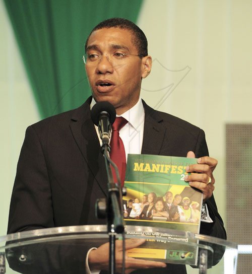 Ricardo Makyn/Staff Photographer
Jamaica Labour Party Manifesto launch at the Jamaica Pegasus Hotel on Monday 19.12.2011