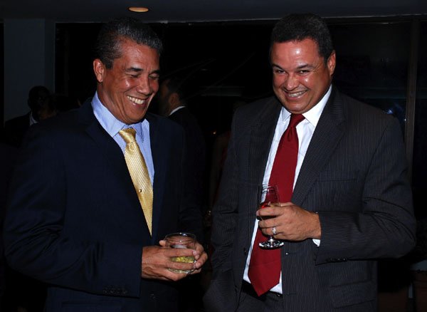 Colin Hamilton/Freelance Photographer
JMA Awards at the Jamaica Pegasus Hotel on Thursday October 6, 2011.
From left, Steven Sykes shares a joke with Minister Andrew Gallimore.
