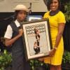 Jermaine Barnaby/Photographer
MC Kaysia Johnson-Vaughn recieves a piece of artwork at the JN Foundation Resolution Project Awards Ceremony at the Olympia Gallery- 202 Old Hope Road on Tuesday, July 15, 2014.
