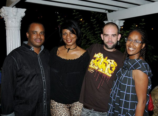 Winston Sill / Freelance Photographer
Ian Lyn host  Birthday Party for June Daley, President of Miss Jamaica UK Pageant, held at Waterworks Road on Monday night February 4, 2013. Here are Ian Lyn (left); June Daley (second left); Steve Tattersall (second right); and Erica Myers-Tattersall (right).