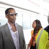 Rudolph Brown/Photographer
Colin Campbell (right) managing director JUTC and retired Senior Superintendent of Police, Radcliffe Lewis, Manager of JUTC Franchise Protection and Inspection Department speaks to passengers and members of the media during a tour at JUTC Transport Centre in Half Way Tree in Kingston on Wednesday, August 27, 2014