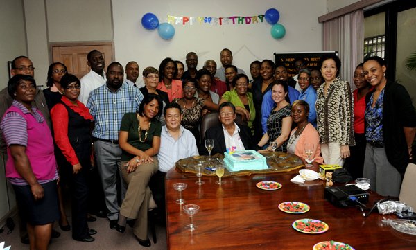 Winston Sill / Freelance Photographer
LASCO staff and family members host surprise Birthday Party for Chairman Lascelles Chin, held at LASCO Head Office, Red Hills Road on Wednesday December 5, 2012.