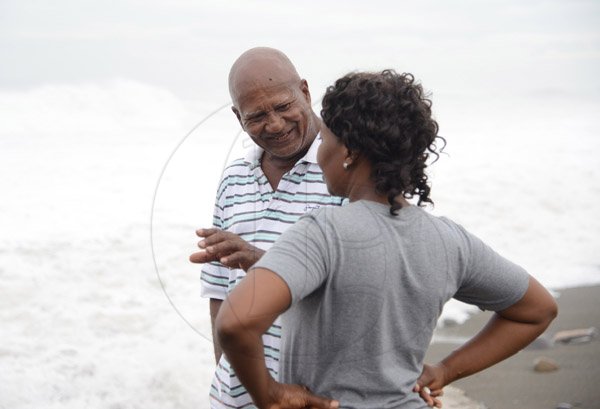 Gladstone Taylor/ Photographerscores of persons flocked to the Palisadoes strip on Monday september 3, 2016 to view the large waves crashing along the shoreline.