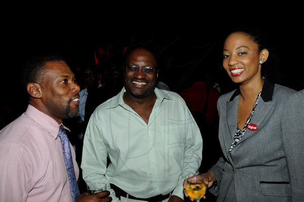 Winston Sill / Freelance Photographer
Digicel and Huawei presents the launch of the new Huawei Media Pad, held at Devon House, Hope Road on Monday night November 12, 2012. Here are Ronald Jackson (left); Francois St Juste (centre); and Tammianne Young ????(right).