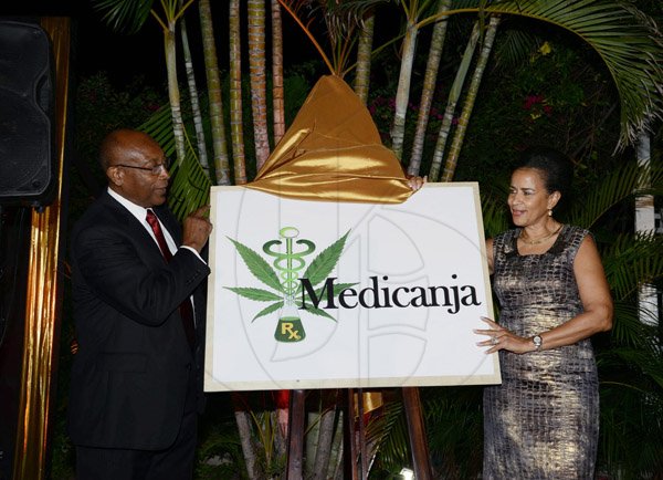 Winston Sill/Freelance Photographer
Launch of Medicanja, the first Medical Ganja Company in Jamaica  and the Caribbean, by Prof. Henry Lowe, held at Eden Gardens Wellnes Resort and Spa, Lady Musgrave Road on Tuesday night December 3, 2013. Here are Prof. Lowe (left); and wife Janet Lowe (right).