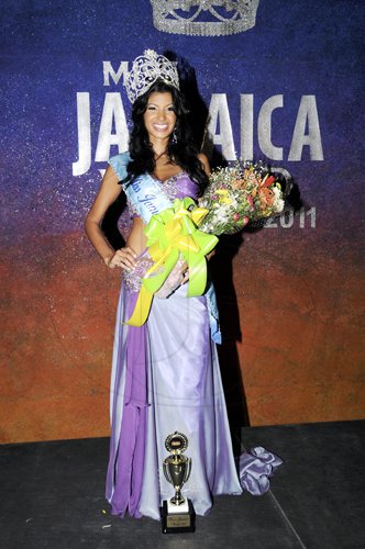 Winston Sill / Freelance Photographer
Danielle Crosskill takes her first walk as Miss Jamaica after earning the title at Saturday's Miss Jamaica World 2011 pageant at The Pegasus Hotel.