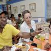 Rudolph Brown/Photographer
Patrick Lewis give his wife Shirley, (right) a taste Hamilton honey baked ham while Judy Deer looks on at Susie's Cafe Mother's Day Brunch on Sunday, May 11, 2014